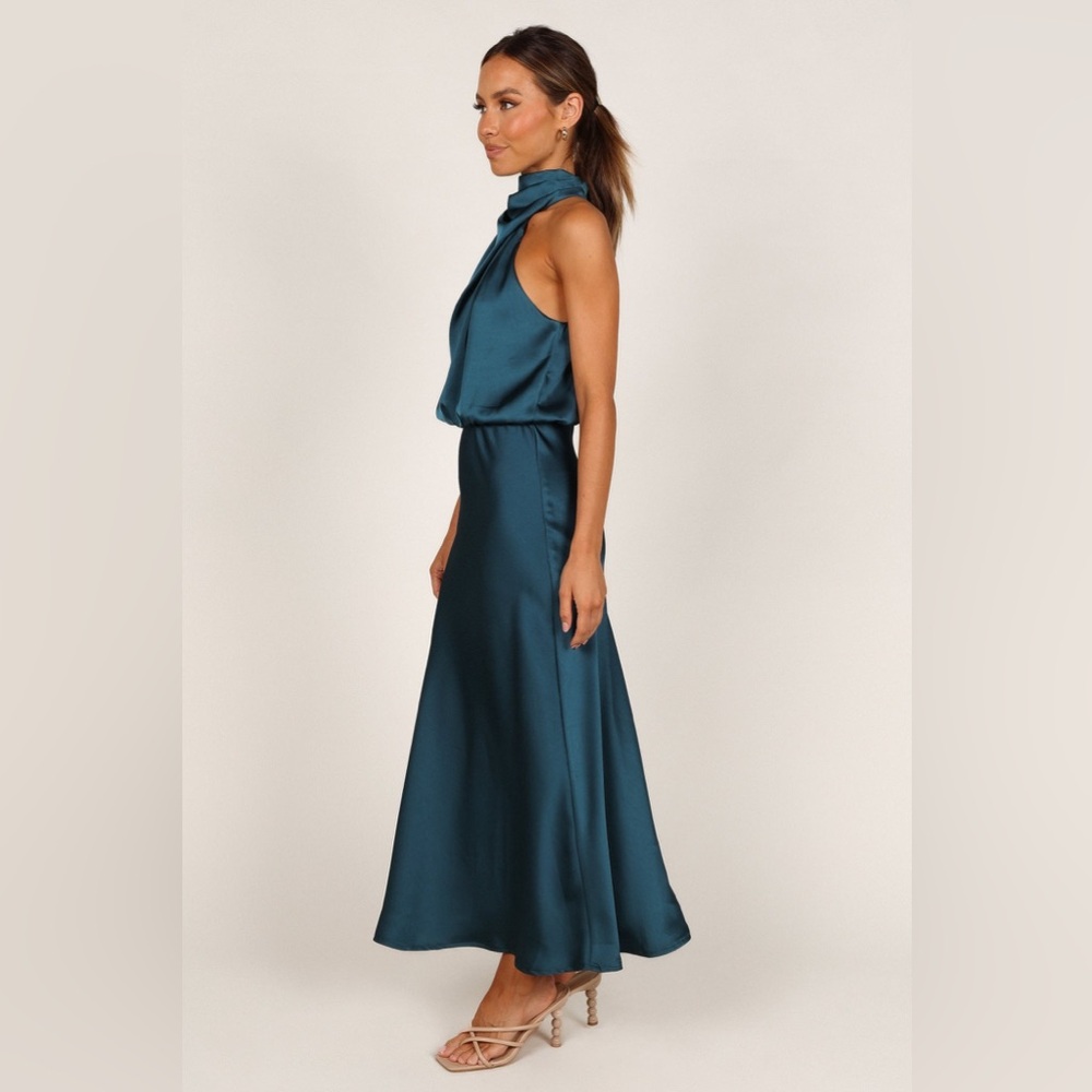 NEW Petal & Pup Anabelle Halter Neck Midi Teal Dress L - Picture 13 of 15